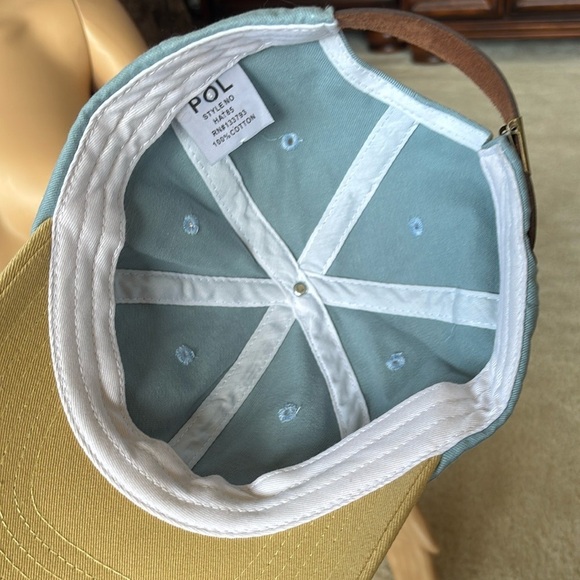 NWOT POL Two-Tone Blue & Tan Cap Adjustable Baseball Hat 100% Cotton Sporty - Picture 12 of 16